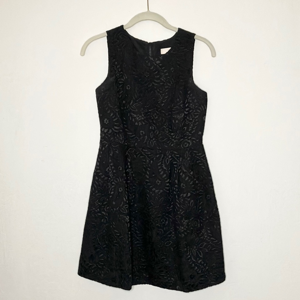 Loft Embossed Little Black Dress